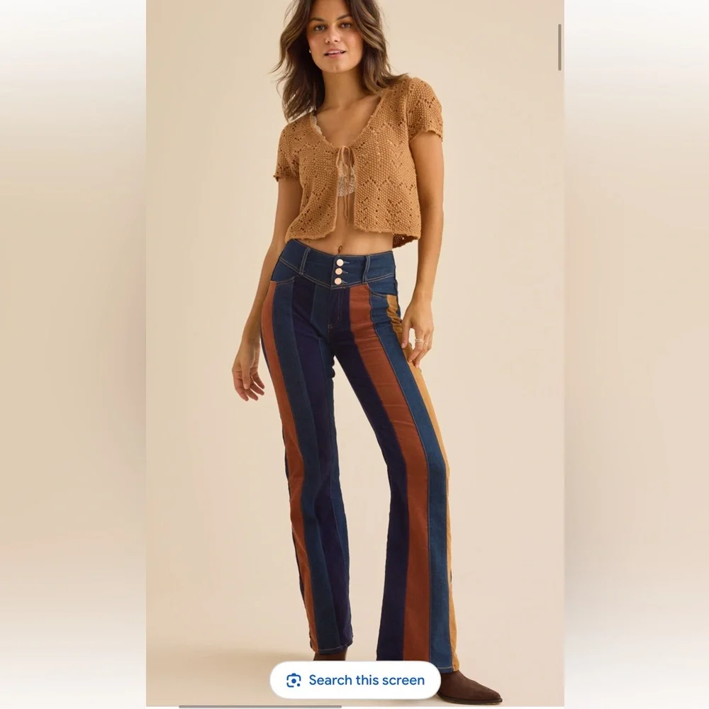 Altar'd State Daisy Suede Flare Jeans Size 28 NWOT Retail $89 - Picture 1 of 3